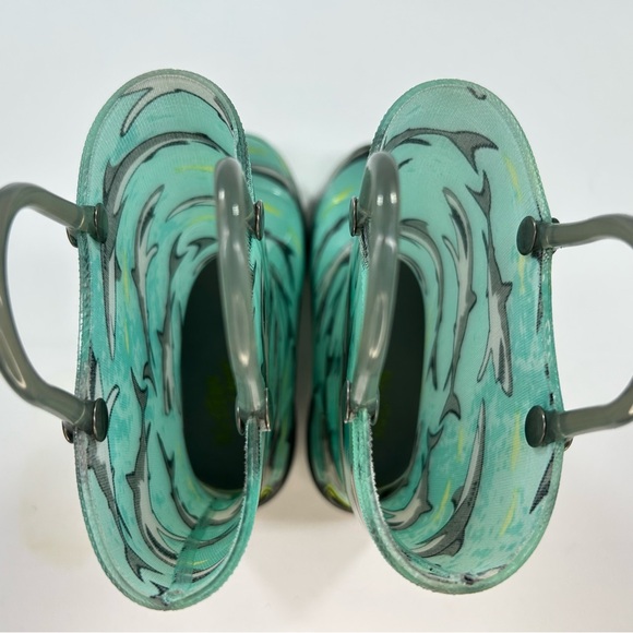 Western Chief Shark Chase Lighted Rain Boots Sz 10T - Picture 10 of 13